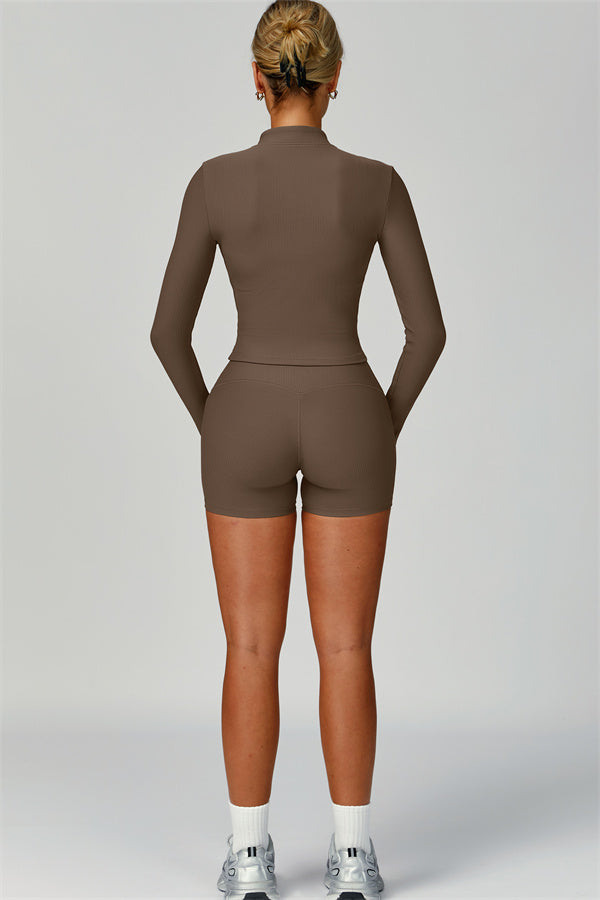 The Burst Jacket Sports Bra Shorts 3-Piece Set