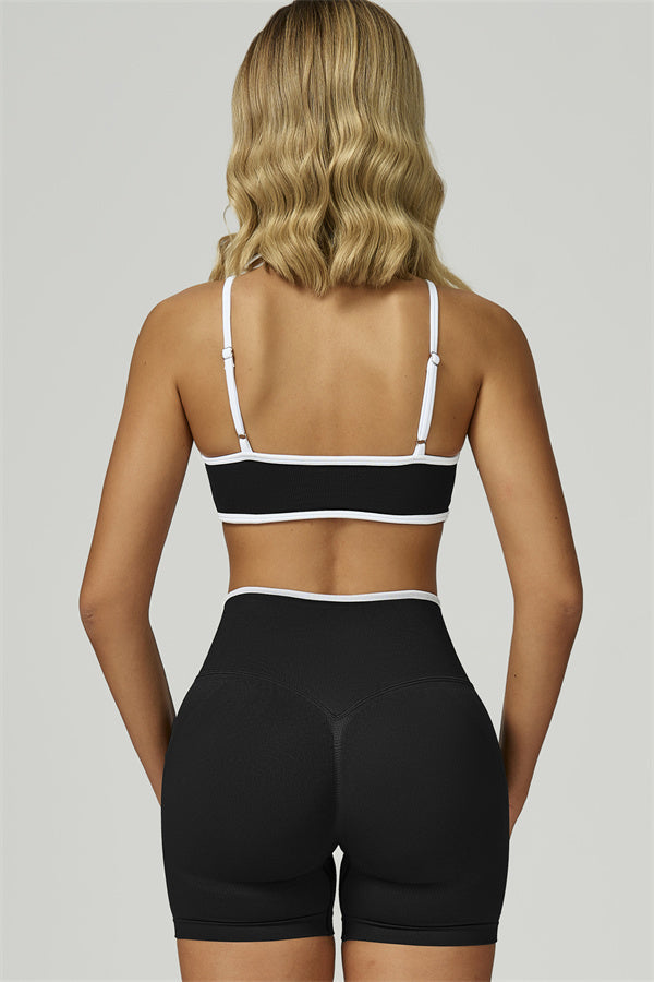 The Prime Line Sports Bra Shorts 2-Piece Set Black