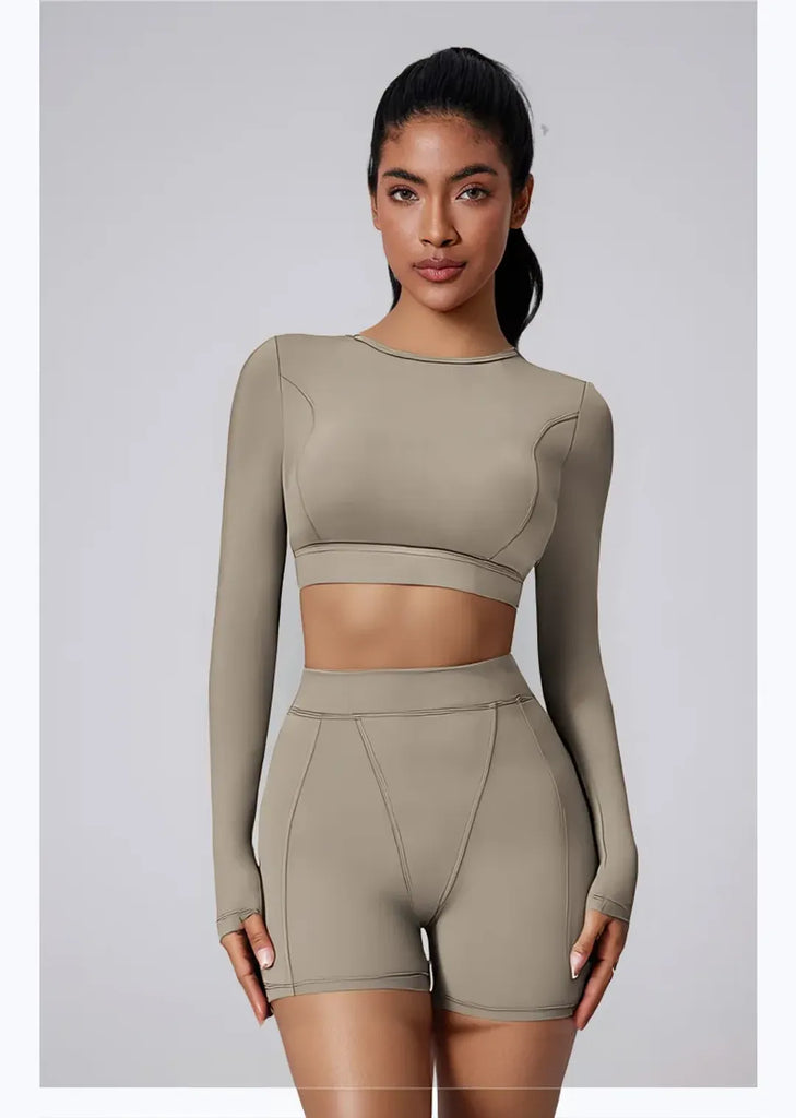 The Conquer Long Sleeve T-shirt Shorts 2-Piece Set