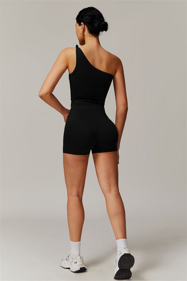 The Luxe One-Shoulder Crop Top Shorts 2-Piece Set