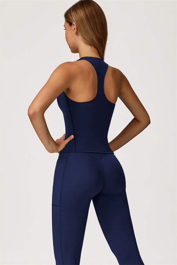 The Glacier Crop Tank Leggings 2-Piece Set Cobalt