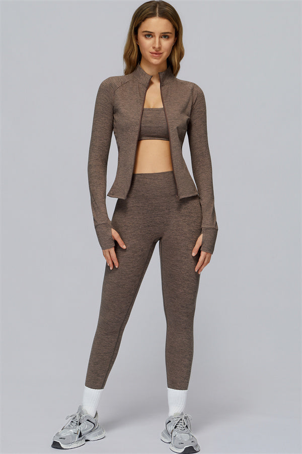 The Radiance Jacket Sports Bra Leggings 3-Piece Set