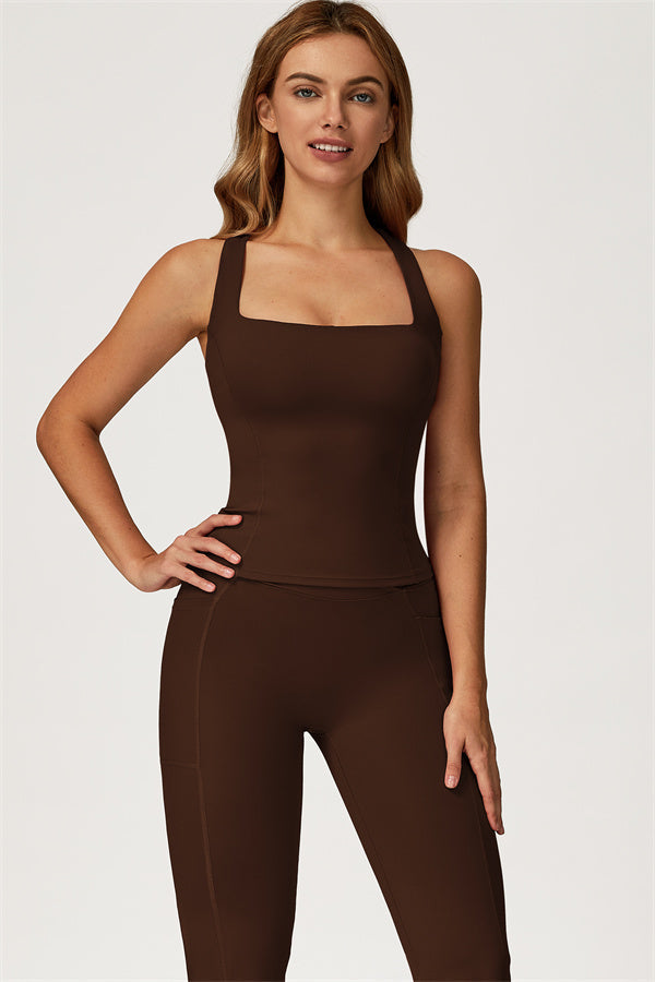 The Glacier Crop Tank Flared Leggings 2-Piece Set