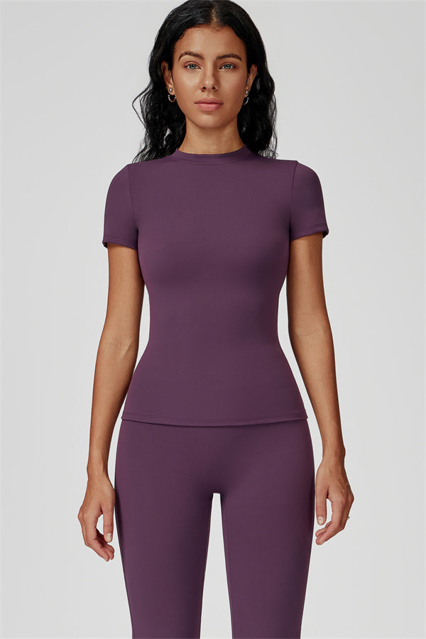 The Oasis T-shirt Flared Leggings 2-Piece Set Wine Berry
