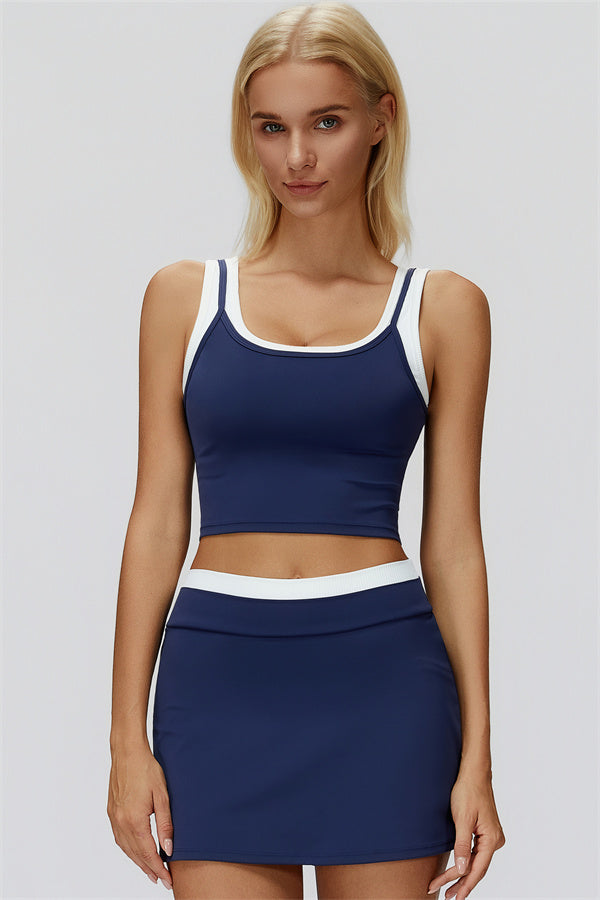 The Canyon Crop Tank Skirt 2-Piece Set Cobalt