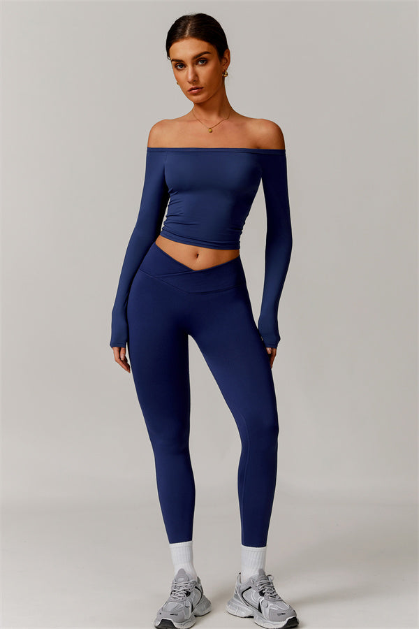 The Vivid Long Sleeve Crop Top Leggings 2-Piece Set