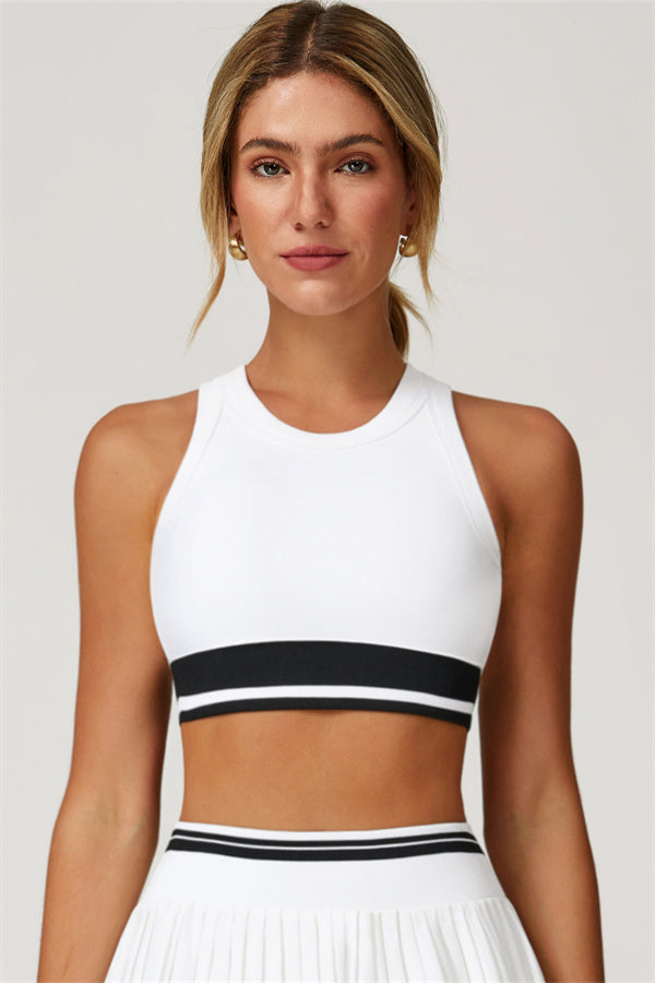 The Elan Crop Top Pearl White