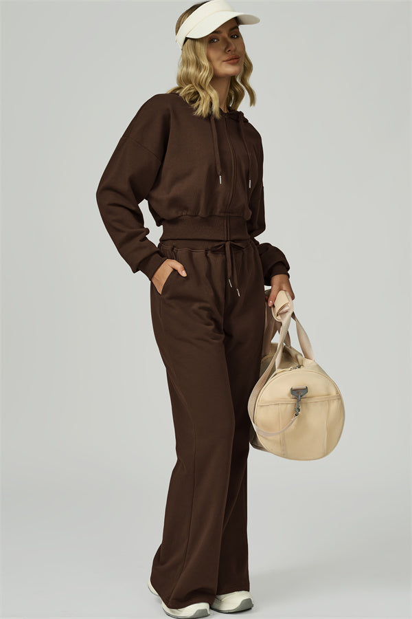 The FlexFit Crop Hoodie Pants 2-Piece Set