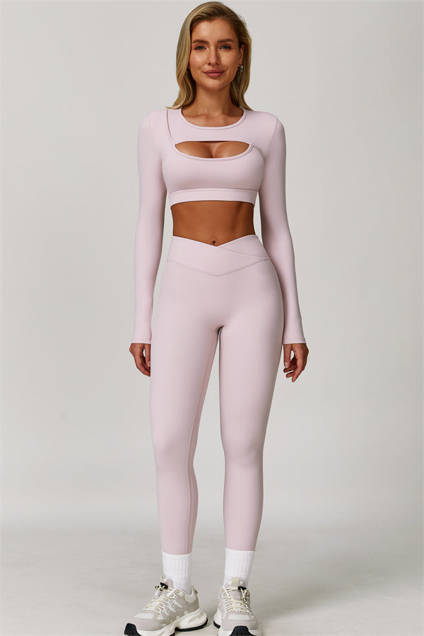 The Lavish Long Sleeve Cut-out Crop Top