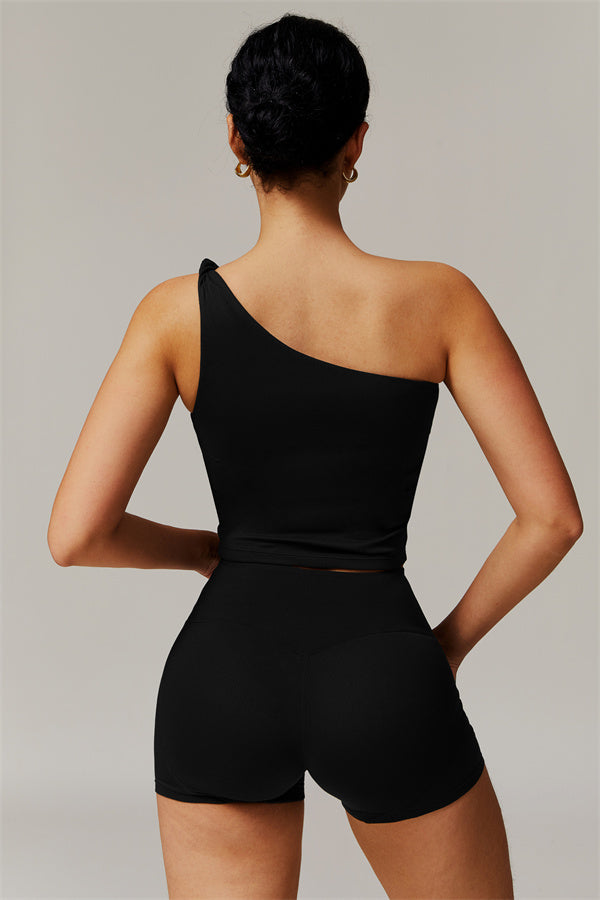 The Luxe One-Shoulder Crop Top Shorts 2-Piece Set