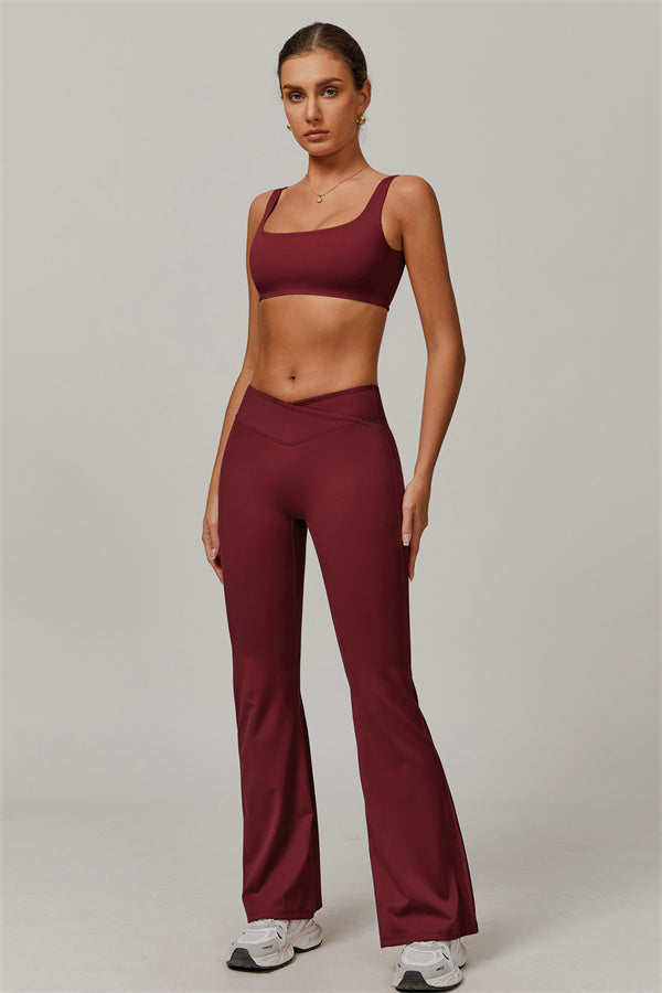 The Halo Sports Bra Flared Leggings 2-Piece Set