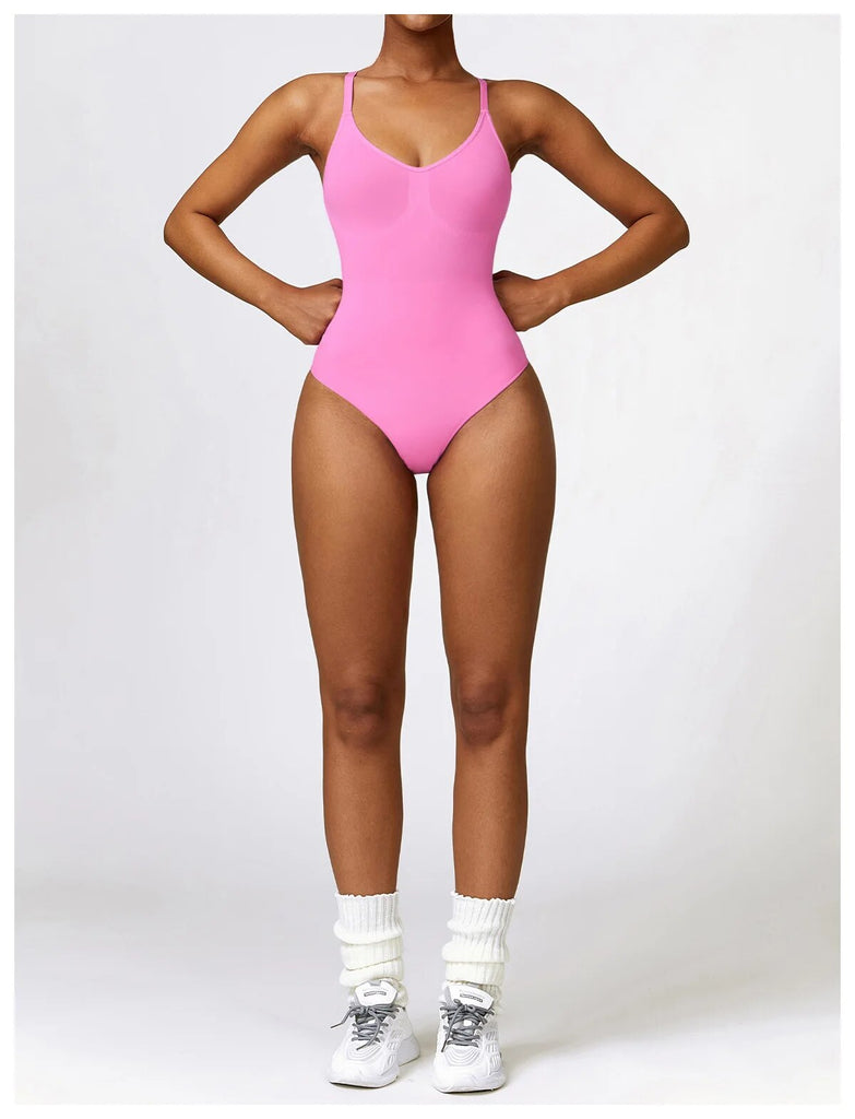 Strappy Shapewear Bodysuit Pink
