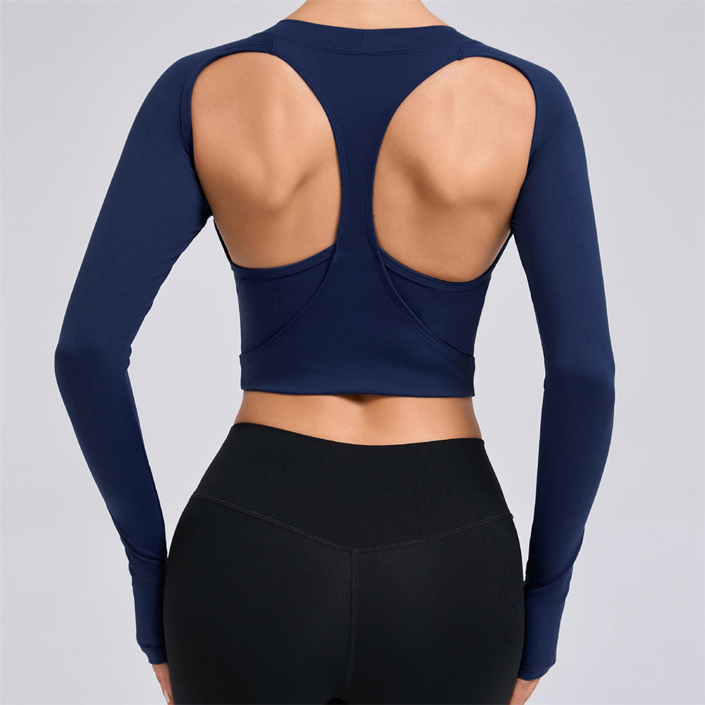 Jolie Cut Out Longsleeve Top Navy