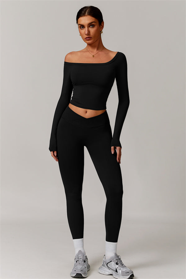 The Vivid Long Sleeve Crop Top Leggings 2-Piece Set