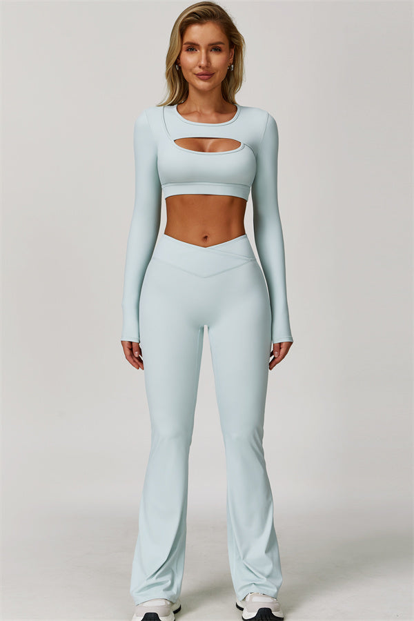 The Lavish Long Sleeve Cut-out Crop Top