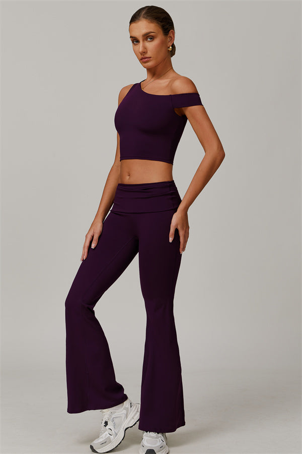 The Pearl Crop Top Flared Leggings 2-Piece Set