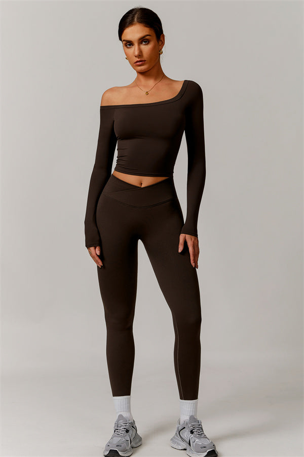The Vivid Long Sleeve Crop Top Leggings 2-Piece Set