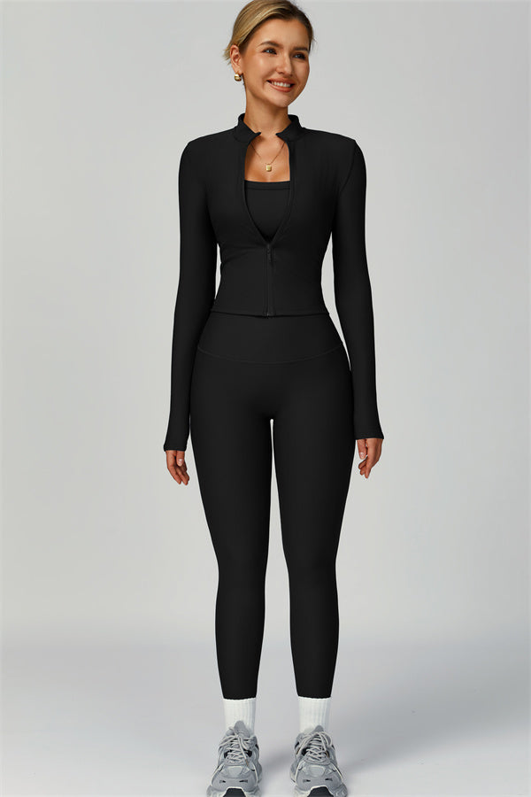 The Burst Jacket Sports Bra Leggings 3-Piece Set