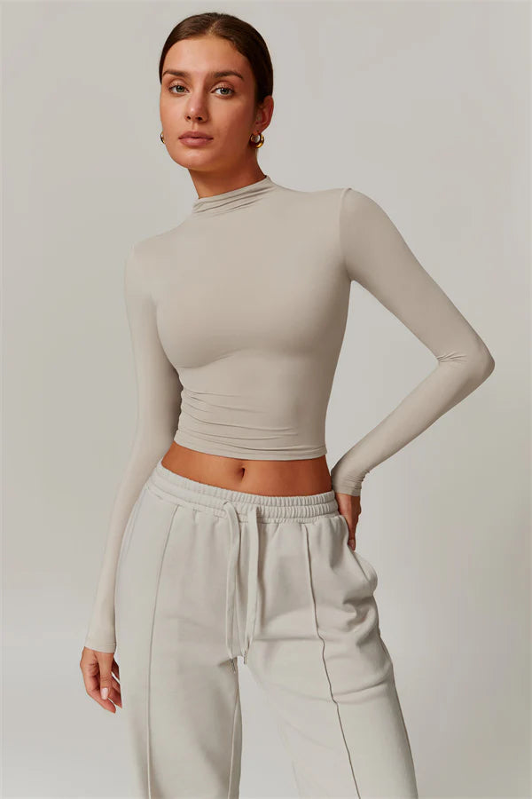 The Motion Crop Top Sweatpants 2-Piece Set Apricot