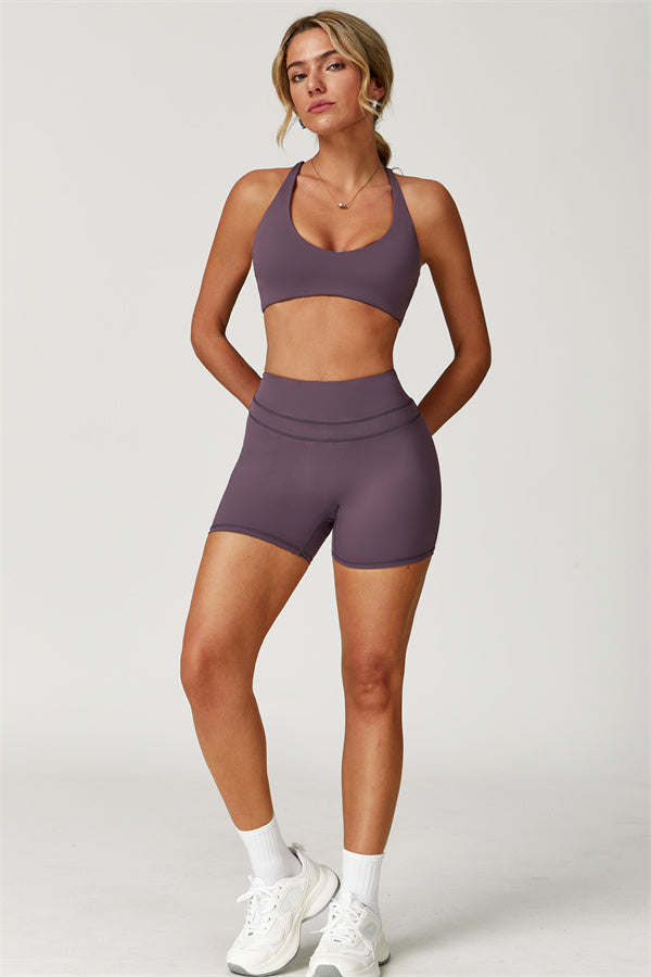 The Boost Crossback Sports Bra Enigma Shorts 2-Piece Set