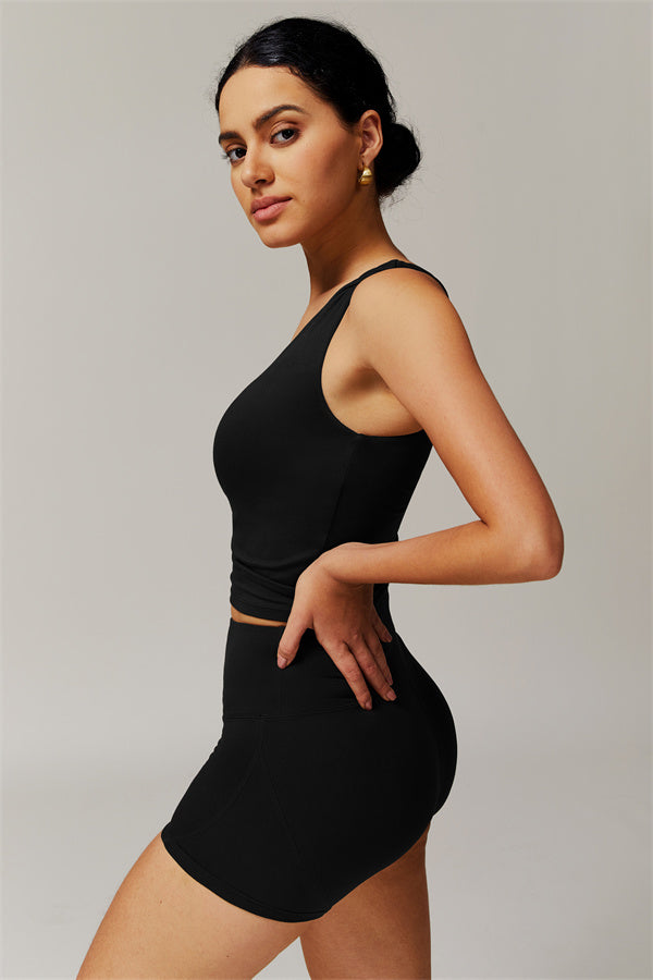 The Luxe One-Shoulder Crop Top Shorts 2-Piece Set