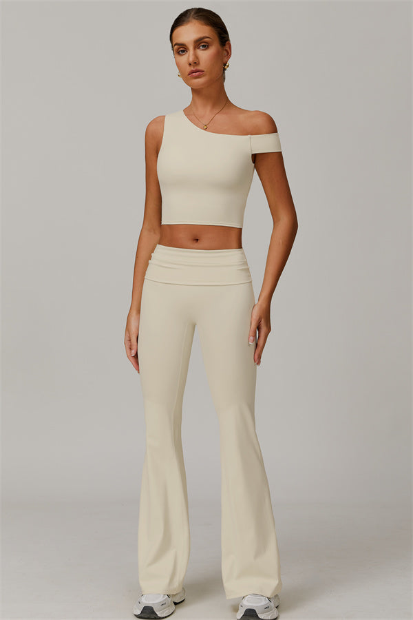 The Pearl Crop Top Flared Leggings 2-Piece Set