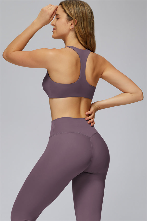 The FlexCore Sports Bra Capri Leggings 2-Piece Set Plum Purple