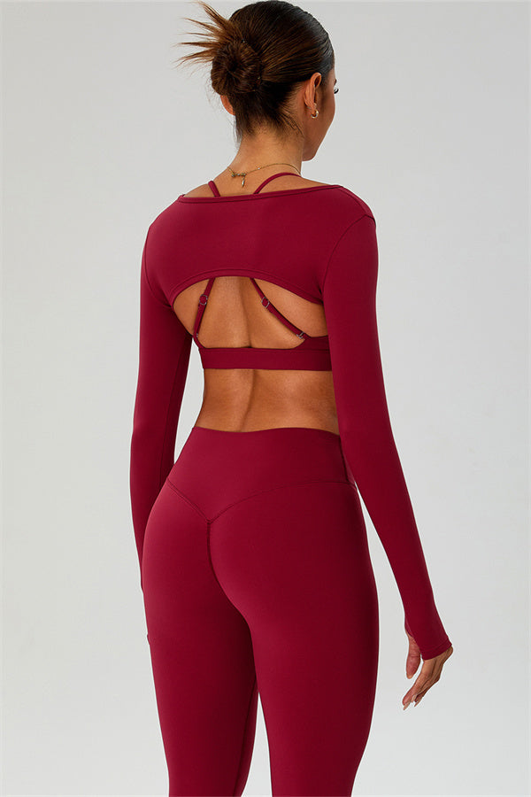 The Ember Sports Bra Crop Top Leggings 3-Piece Set