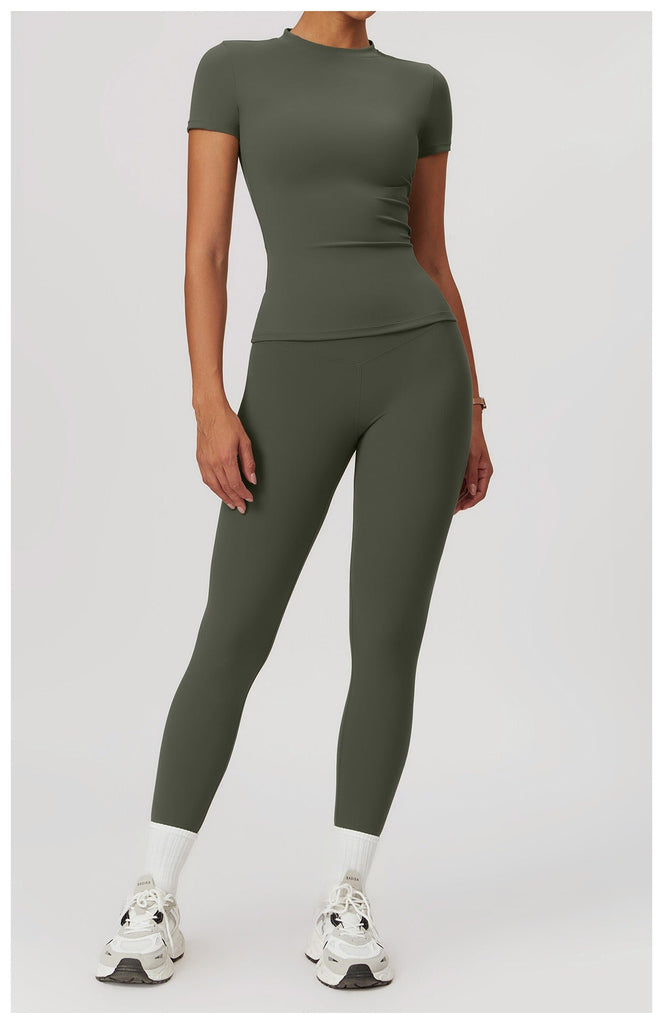 Stephanie T Top & Leggings Set Army green