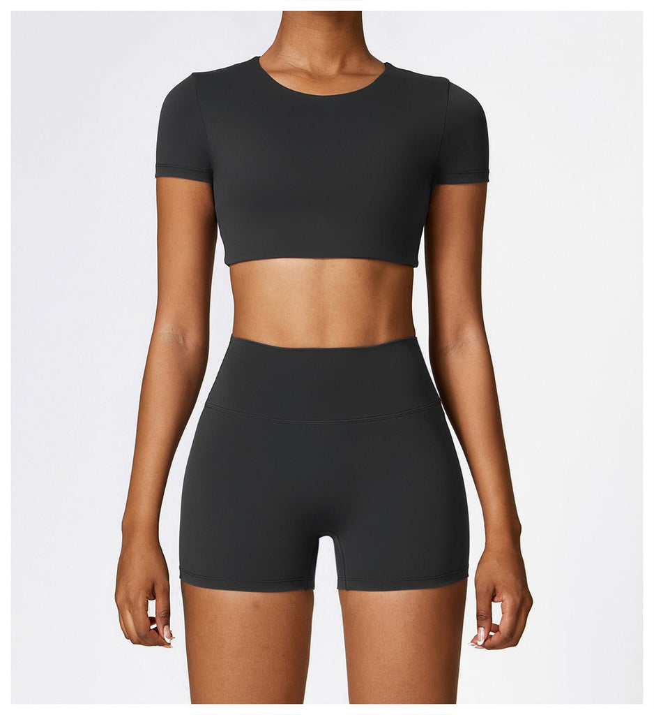 Butter T-Sleeve Top & Shorts Set Black
