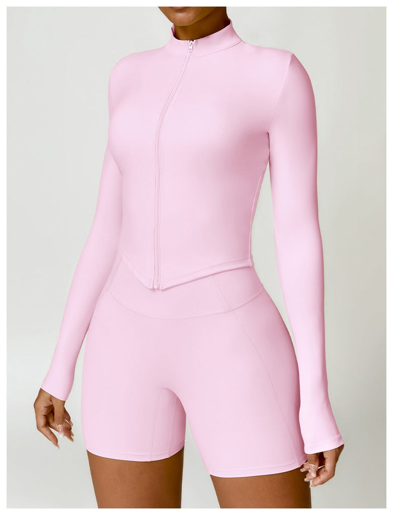 Supreme Zip Longsleeve Top & Shorts Set