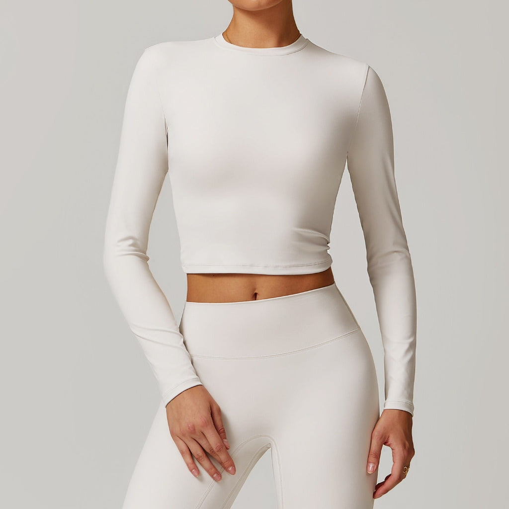 Butter Longsleeve Crop Top Ivory