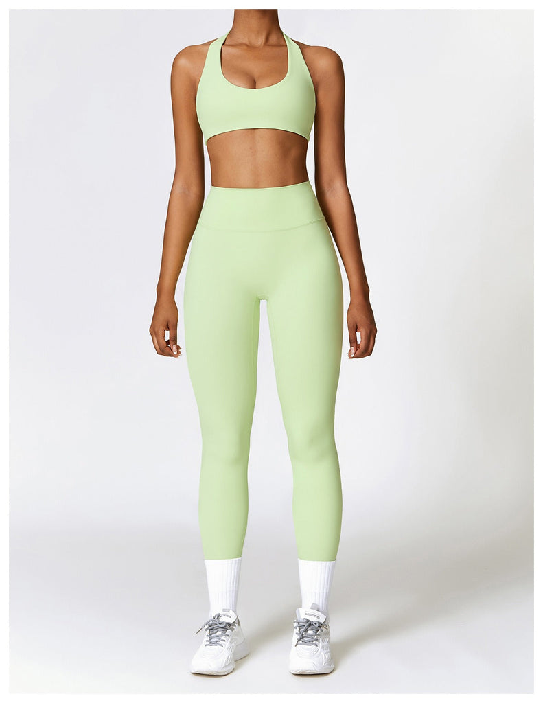 Supreme Halter Top & Leggings Set Avocado