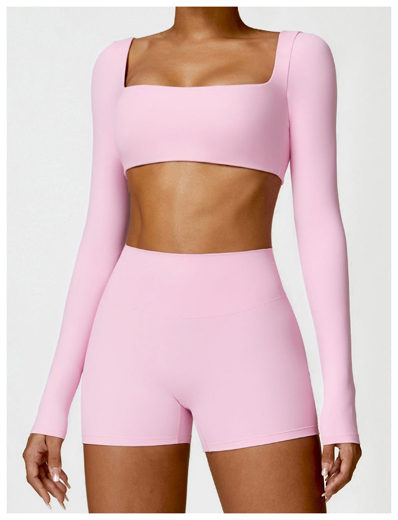 Eclipse Longsleeve Top & Shorts Set Bubblegum