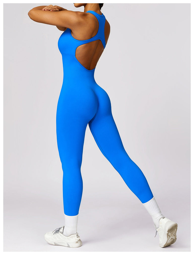 Mila Backless Racer Jumpsuit Royal blue