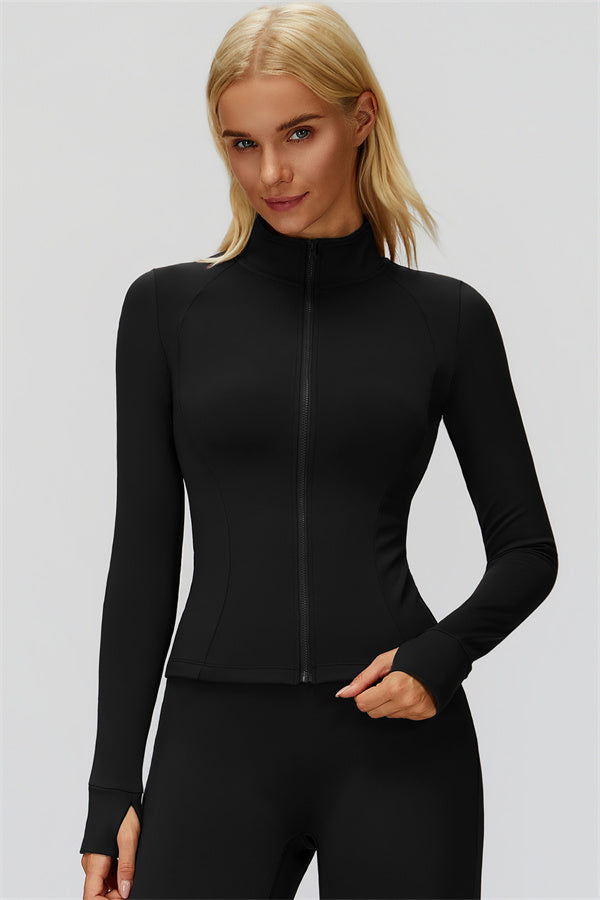 The FemmeFit Zip Jacket Straight Leg Pants 2-Piece Set