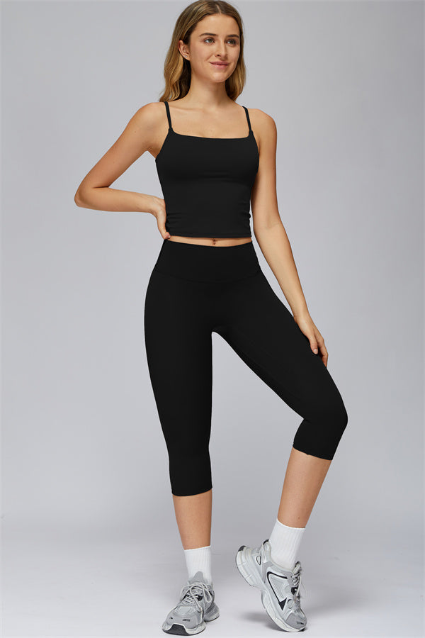 The FlexCore Crop Tank Capri Leggings 2-Piece Set