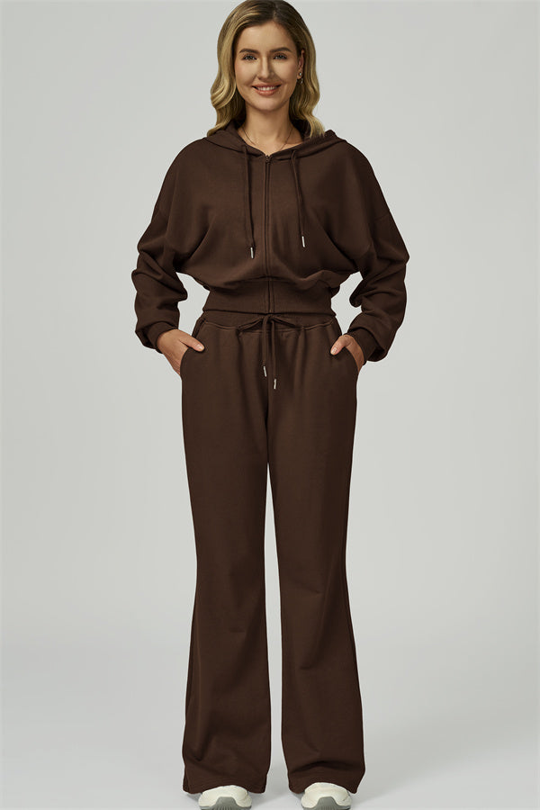 The FlexFit Crop Hoodie Pants 2-Piece Set