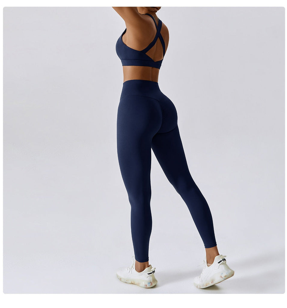 Thea Bra Top & Leggings Set Navy