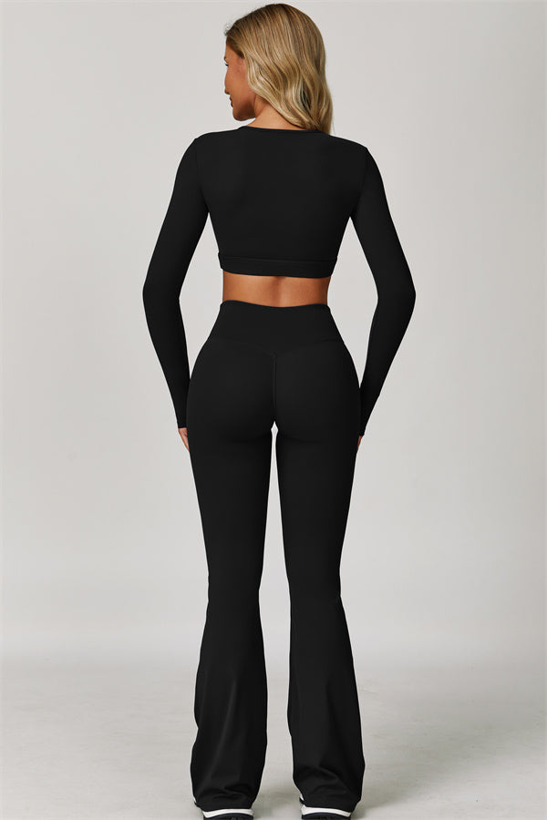 The Lavish Long Sleeve Cut-out Crop Top