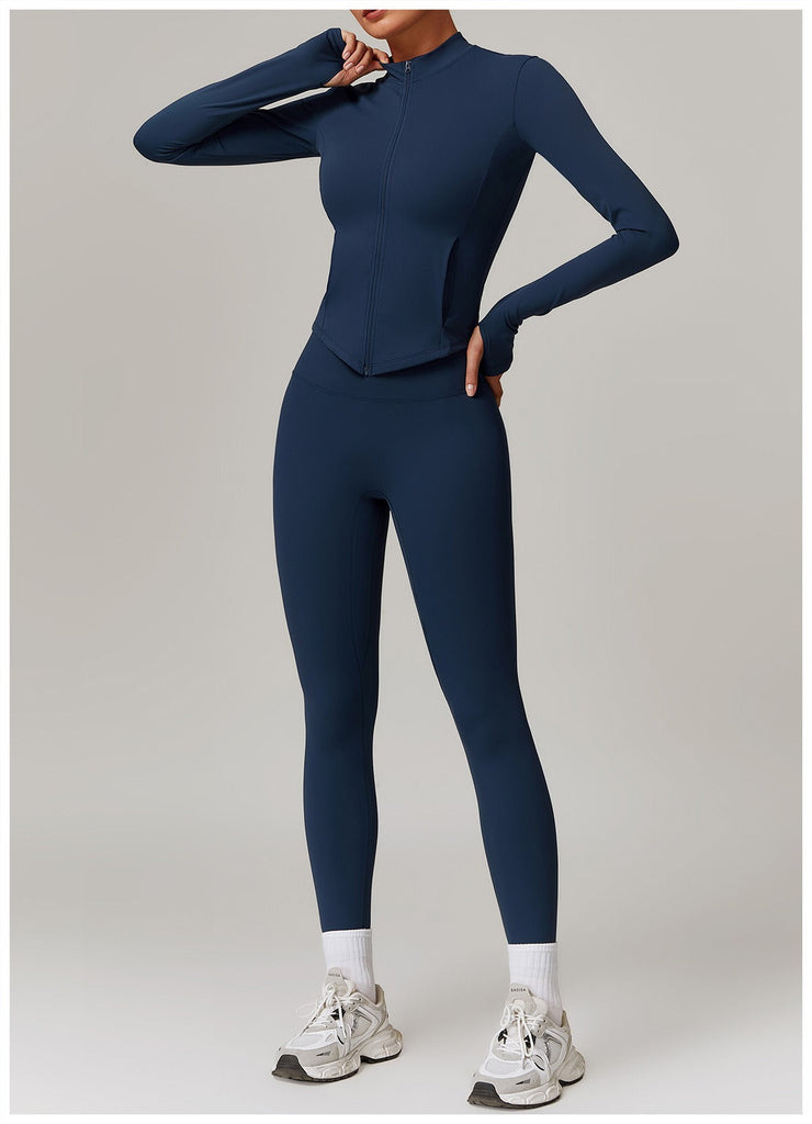 Impact Longsleeve Zip Top & Leggings Set Navy