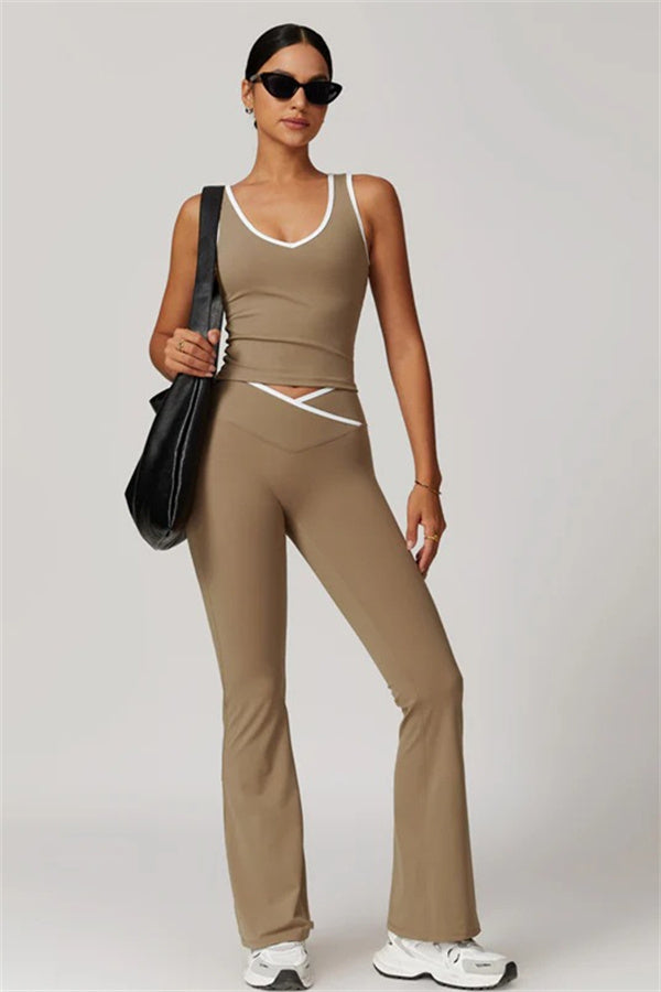 The Stamina Tank Top Flared Leggings 2-Piece Set