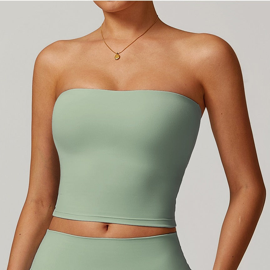 Butter Padded Tube Top Bamboo green