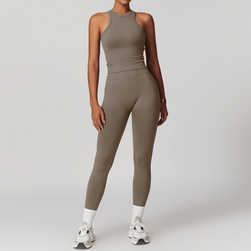 Blake Racer Top & Leggings Set Taupe