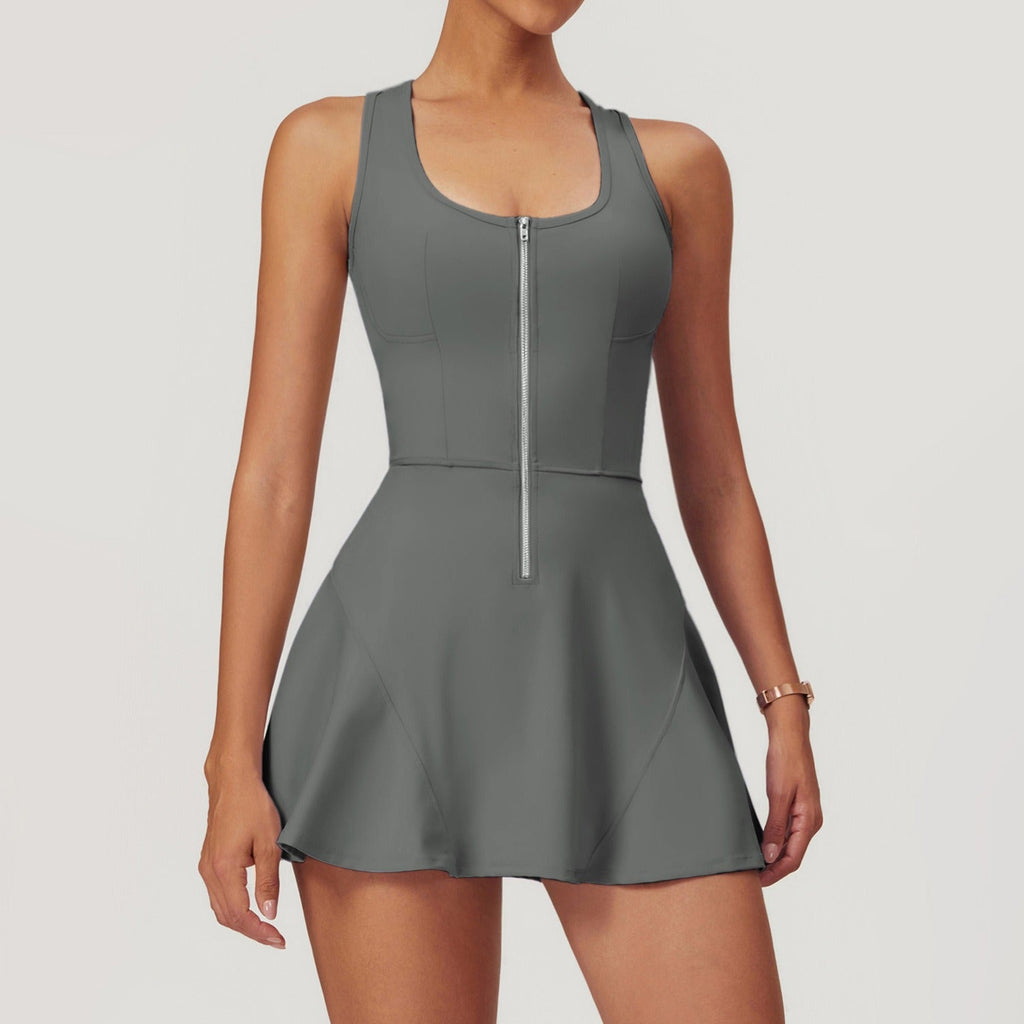 Evie Zip Skort Dress Graphite