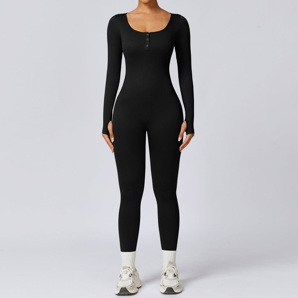 Buttoned Snatched Scoop Jumpsuit