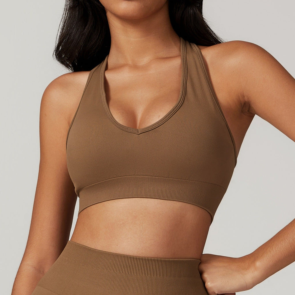 Avery Halter Bra Top Brown