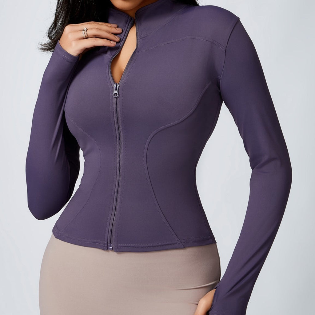 Savannah Zip Longsleeve Top Iris