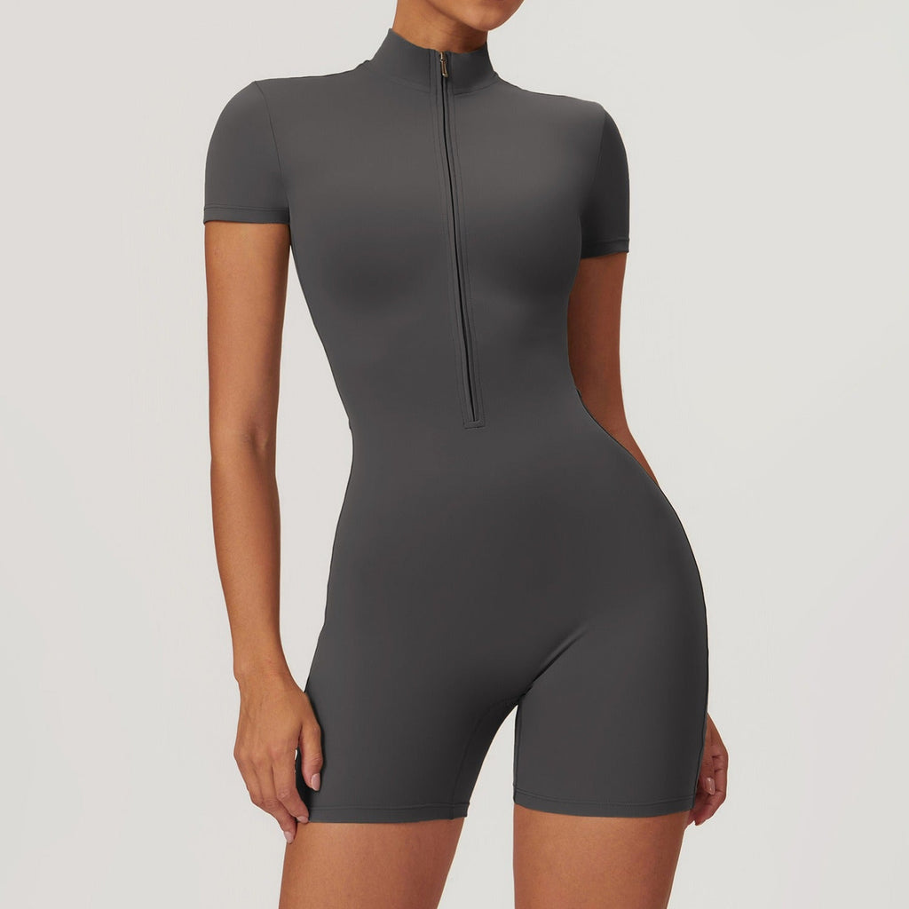 Super Sculpt Short Sleeve Romper (size down) Graphite