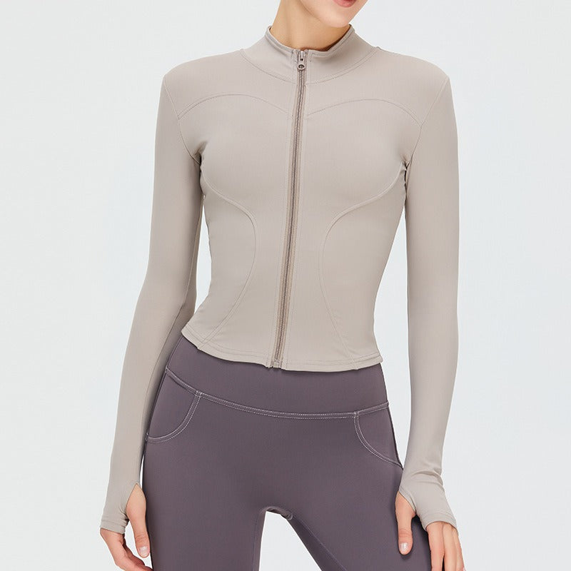 Malia Longsleeve Zip Top Stone